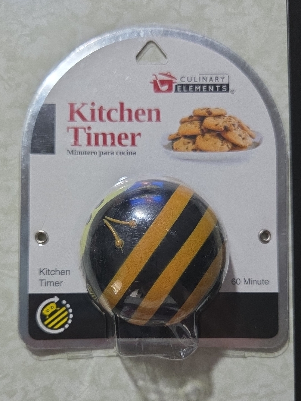 Yellow & Black Bee Stripe Kitchen Timer - 60 Minute